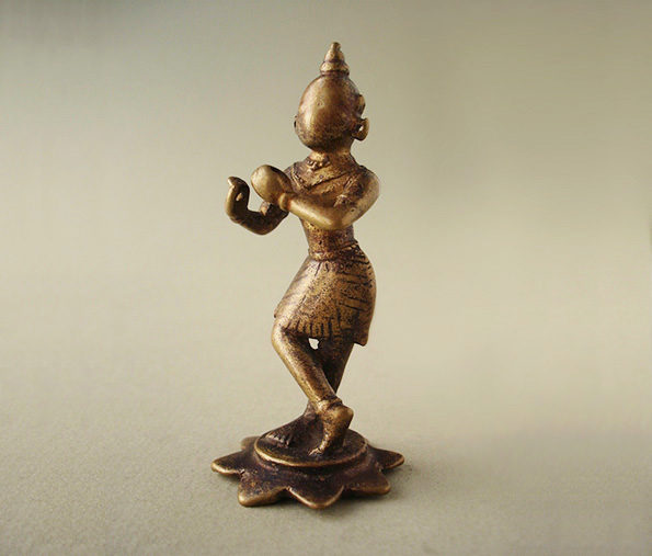 Indian Miniature Bronze of Krishna