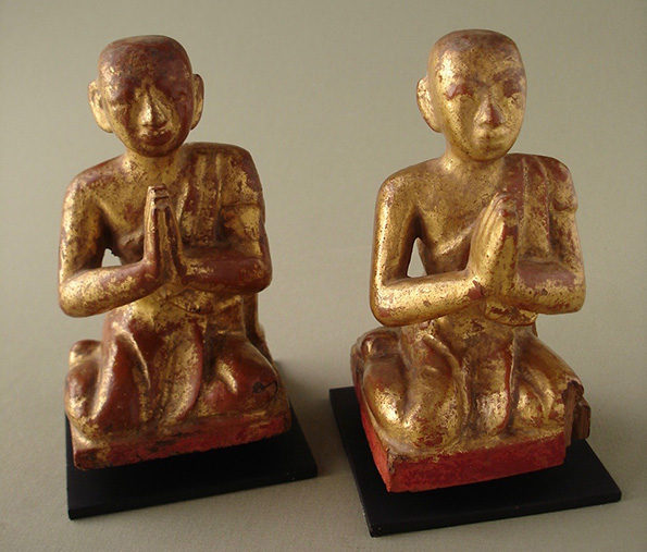 Burmese Wooden Monks (Pair Priced At)