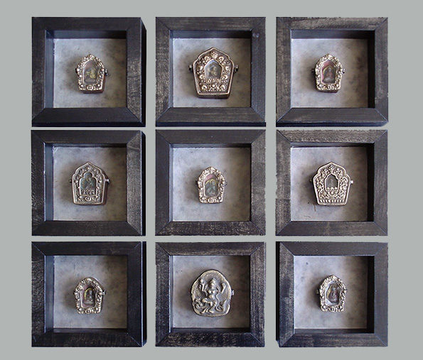 Tibetan Gau Prayer Boxes (Set of 9) Set Priced at